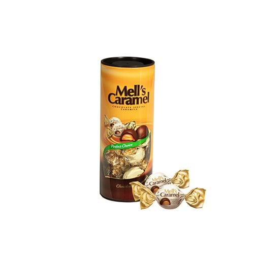 MELLS CARAMEL ÇİKOLATA KAPLAMA SİLİNDİR KUTU 250 GR