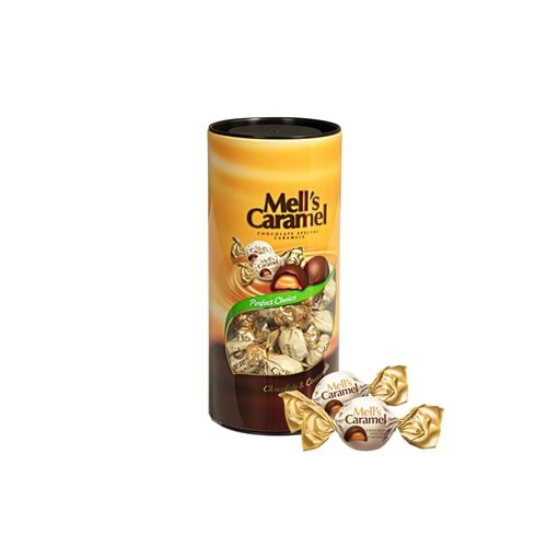 MELLS CARAMEL ÇİKOLATA KAPLAMA SİLİNDİR KUTU 500 GR