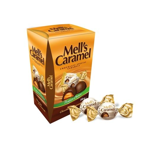 MELLS CARAMEL ÇİKOLATA KAPLAMA KARTON KUTU 250 GR