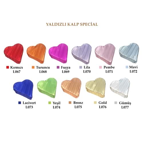 BOLÇİ ÇİKOLATA (L071) YALDIZLI KALP PEMBE 2,1 KG