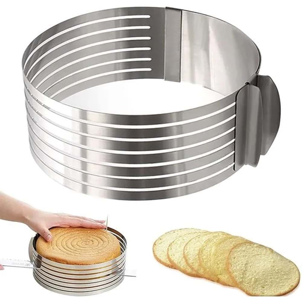AYARLANABİLİR DİLİMLİ PASTA ÇEMBERİ YUVARLAK YÜKSEKLİK: 11 CM